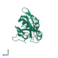 PDB entry 3a2y coloured by chain, side view.