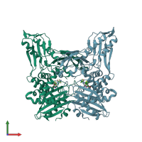 PDB entry 3a3i coloured by chain, front view.