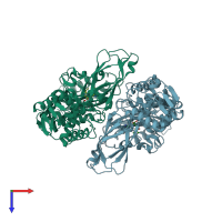 PDB entry 3a3i coloured by chain, top view.