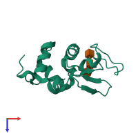 PDB entry 3a3q coloured by chain, top view.