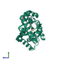 PDB entry 3a3u coloured by chain, side view.