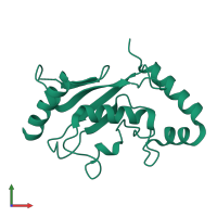 SUMO-conjugating enzyme UBC9 in PDB entry 3a4s, assembly 1, front view.