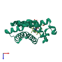 PDB entry 3a5b coloured by chain, top view.