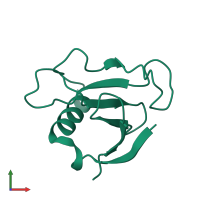 PDB entry 3a5e coloured by chain, front view.