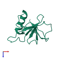 PDB entry 3a5e coloured by chain, top view.