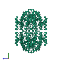 Dihydrodipicolinate synthase in PDB entry 3a5f, assembly 1, side view.