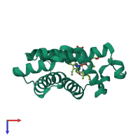 PDB entry 3a5g coloured by chain, top view.