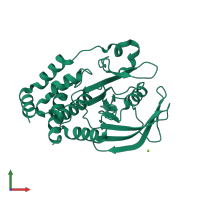 PDB entry 3a5j coloured by chain, front view.