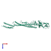 PDB entry 3a5x coloured by chain, top view.