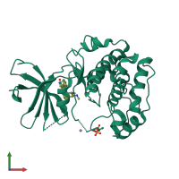 PDB entry 3a62 coloured by chain, front view.