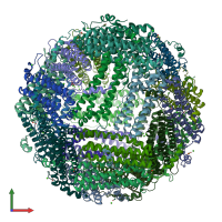 PDB entry 3a68 coloured by chain, front view.