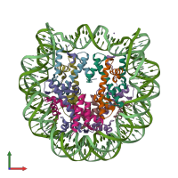 PDB entry 3a6n coloured by chain, front view.