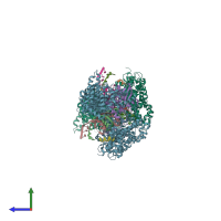 PDB entry 3a6p coloured by chain, side view.