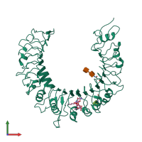 PDB entry 3a7b coloured by chain, front view.