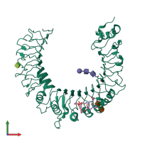 PDB entry 3a7c coloured by chain, front view.