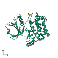 PDB entry 3a7f coloured by chain, front view.