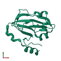 PDB entry 3a7l coloured by chain, front view.