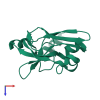 PDB entry 3a7l coloured by chain, top view.