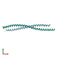PDB entry 3a7p coloured by chain, front view.