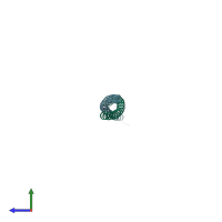 PDB entry 3a7p coloured by chain, side view.