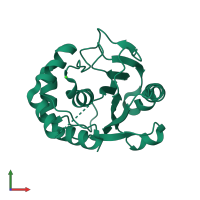 PDB entry 3a7s coloured by chain, front view.