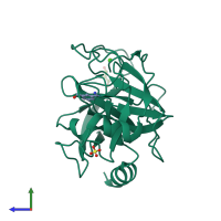 PDB entry 3a7v coloured by chain, side view.