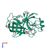 PDB entry 3a7x coloured by chain, top view.