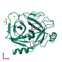 Monomeric assembly 1 of PDB entry 3a7y coloured by chemically distinct molecules, front view.