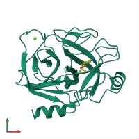 PDB entry 3a80 coloured by chain, front view.