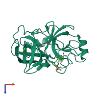 PDB entry 3a80 coloured by chain, top view.