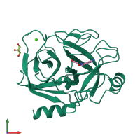 PDB entry 3a84 coloured by chain, front view.