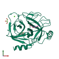 PDB entry 3a85 coloured by chain, front view.