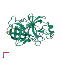 PDB entry 3a8a coloured by chain, top view.