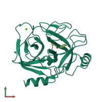 PDB entry 3a8c coloured by chain, front view.