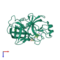 PDB entry 3a8c coloured by chain, top view.
