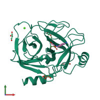 PDB entry 3a8d coloured by chain, front view.