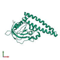 PDB entry 3a8n coloured by chain, front view.