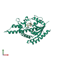 PDB entry 3a8t coloured by chain, front view.