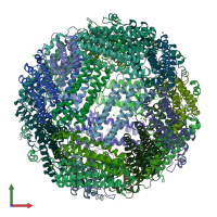 PDB entry 3a9q coloured by chain, front view.