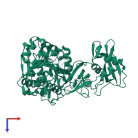 PDB entry 3a9u coloured by chain, top view.