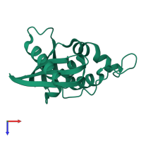 PDB entry 3aa4 coloured by chain, top view.