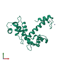 PDB entry 3aak coloured by chain, front view.