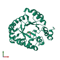 PDB entry 3aal coloured by chain, front view.