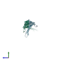 PDB entry 3abh coloured by chain, side view.
