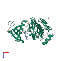 PDB entry 3ac5 coloured by chain, top view.