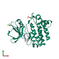 Monomeric assembly 1 of PDB entry 3acj coloured by chemically distinct molecules, front view.