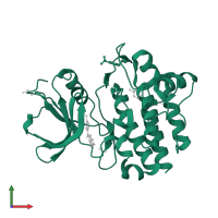 Tyrosine-protein kinase Lck in PDB entry 3ad4, assembly 1, front view.