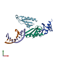 PDB entry 3adi coloured by chain, front view.