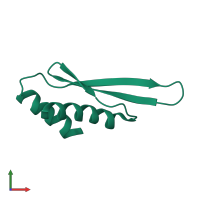 PDB entry 3adj coloured by chain, front view.