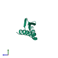 PDB entry 3adj coloured by chain, side view.